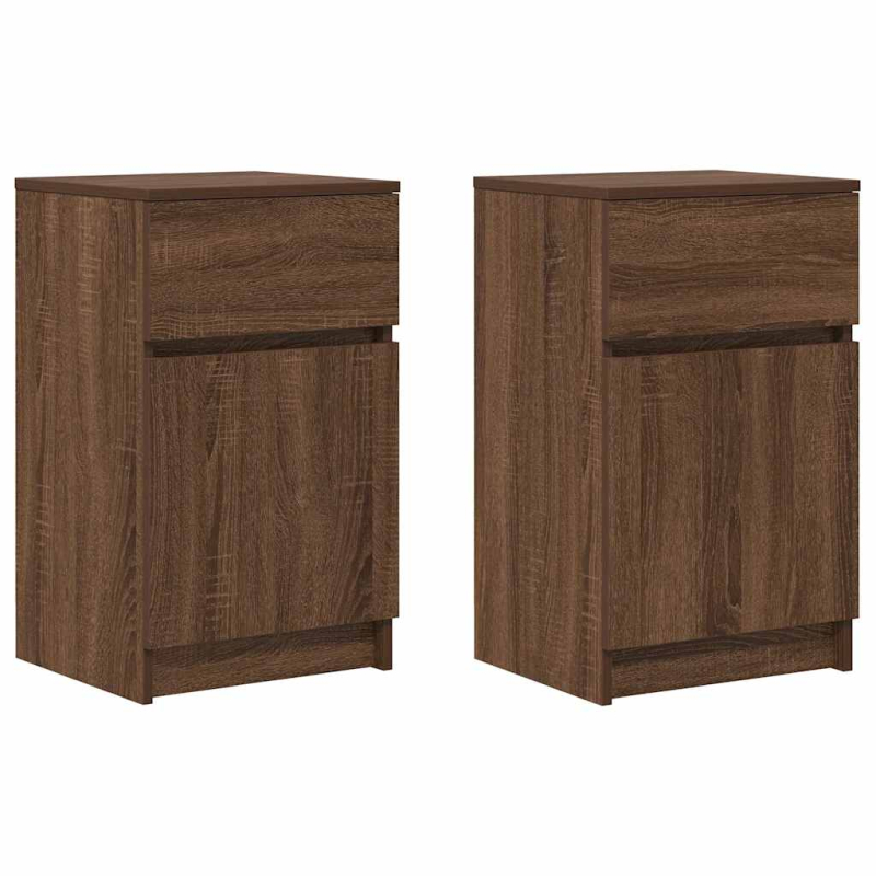 Nachttische 2 Stk. Braun Eichen-Optik 39x35x65 cm Holzwerkstoff