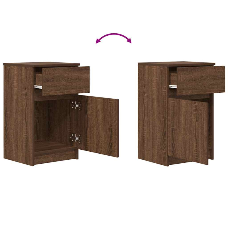 Nachttische 2 Stk. Braun Eichen-Optik 39x35x65 cm Holzwerkstoff