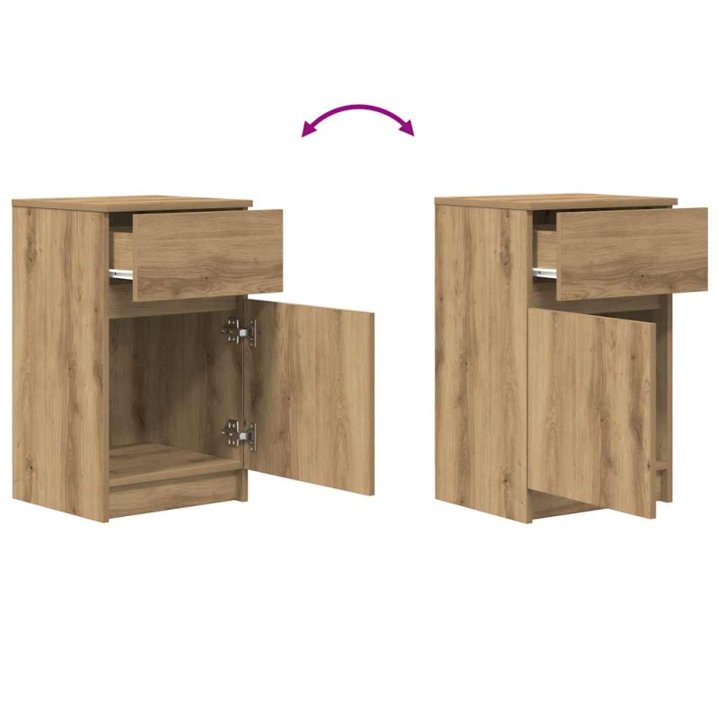 Nachttische 2 Stk. Artisan-Eiche 39x35x65 cm Holzwerkstoff