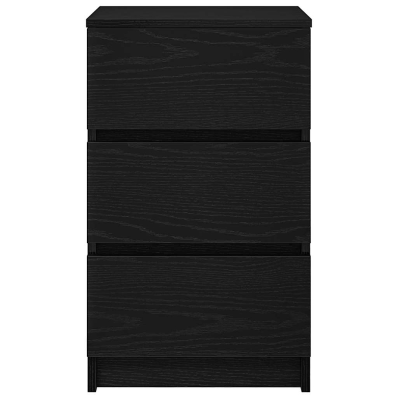 Nachttisch mit 3 Schubladen Schwarz 39x35x65 cm
