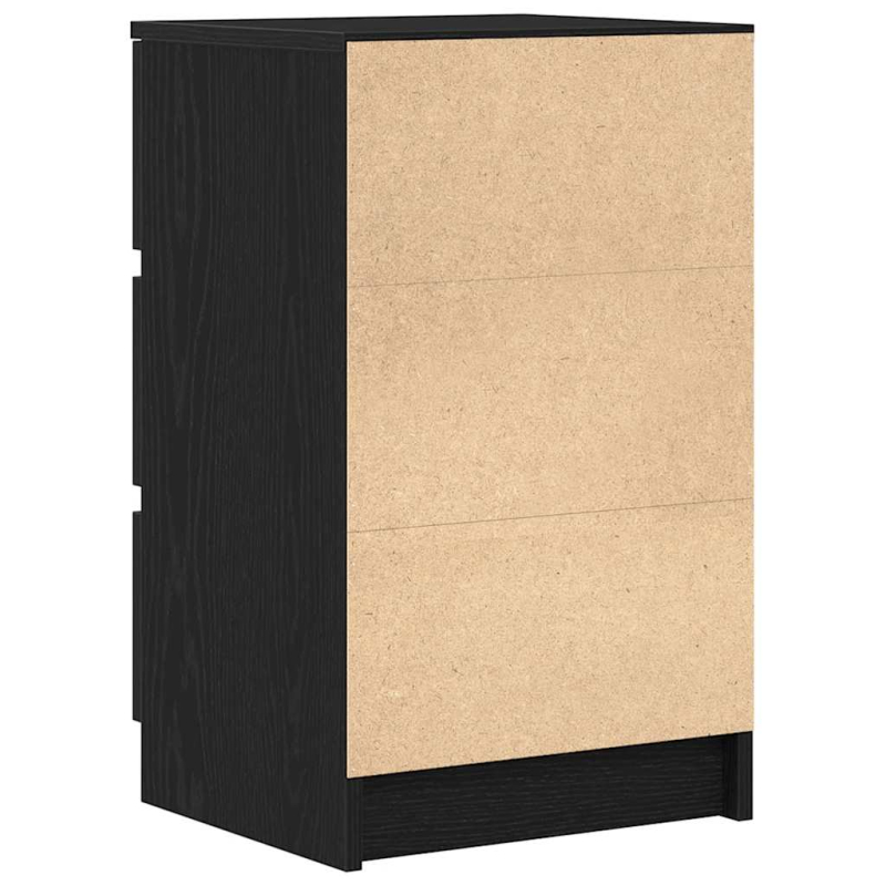 Nachttisch mit 3 Schubladen Schwarz 39x35x65 cm