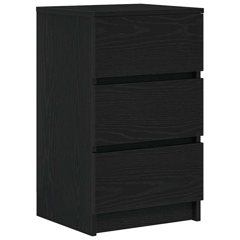 Nachttische mit 3 Schubladen 2 Stk. Schwarz 39x35x65 cm