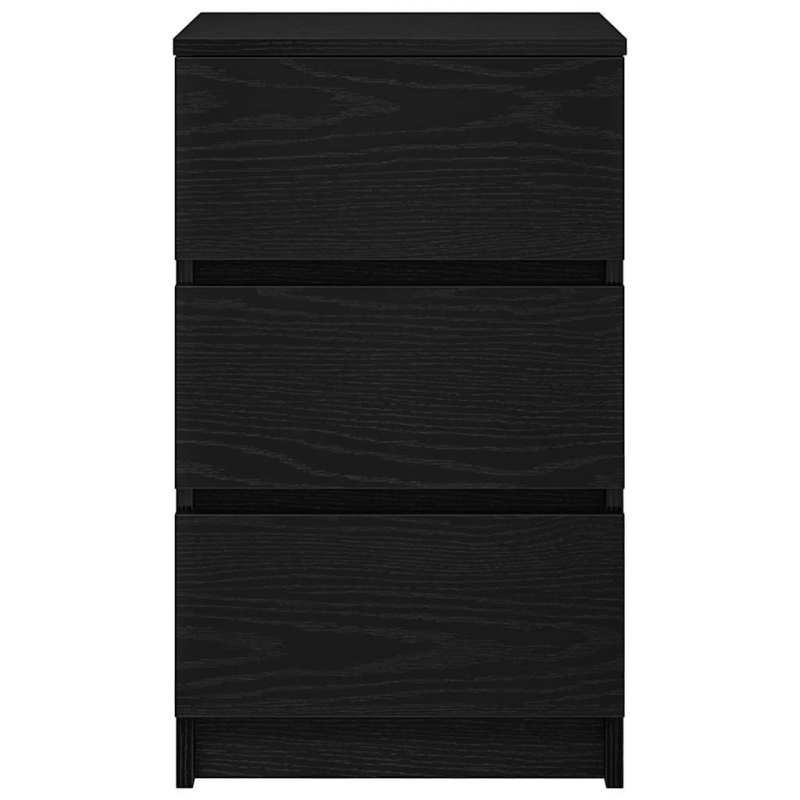 Nachttische mit 3 Schubladen 2 Stk. Schwarz 39x35x65 cm