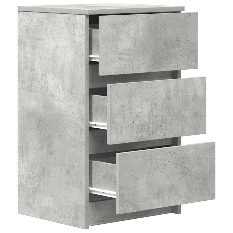 Nachttisch mit 3 Schubladen Betongrau 39x35x65 cm