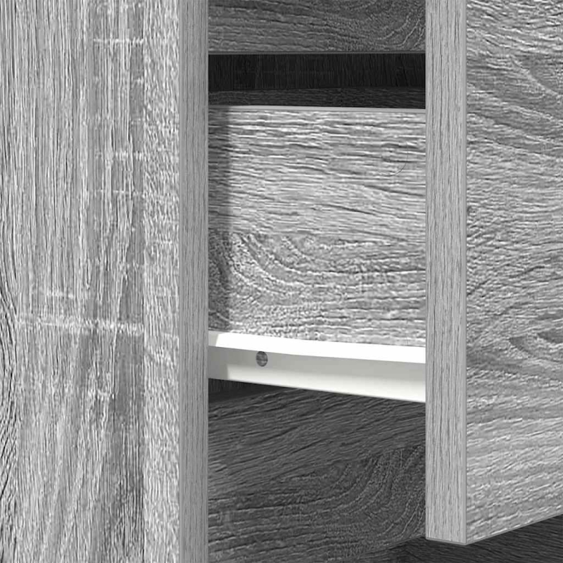 Nachttisch mit 3 Schubladen Grau Sonoma 39x35x65 cm