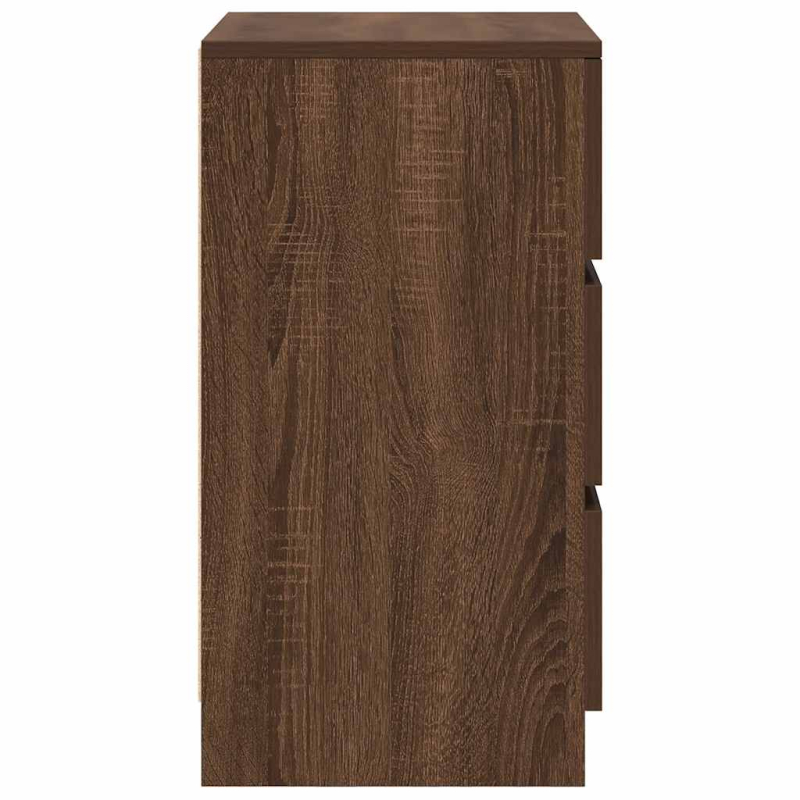 Nachttisch mit 3 Schubladen Braun Eichen-Optik 39x35x65 cm