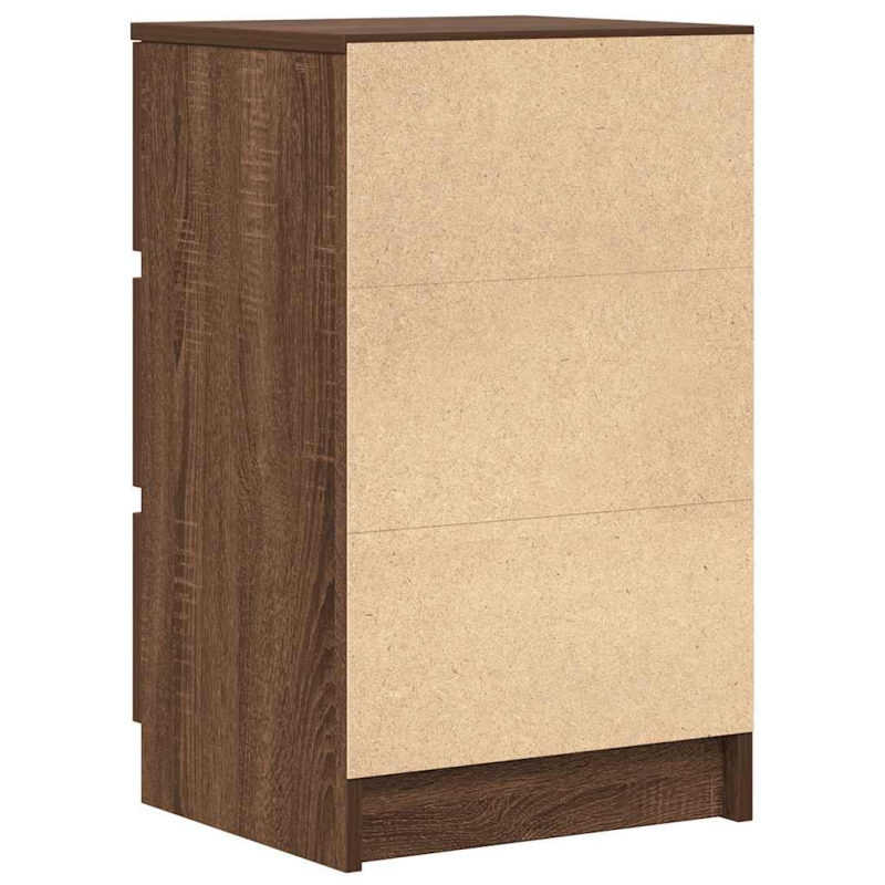 Nachttisch mit 3 Schubladen Braun Eichen-Optik 39x35x65 cm