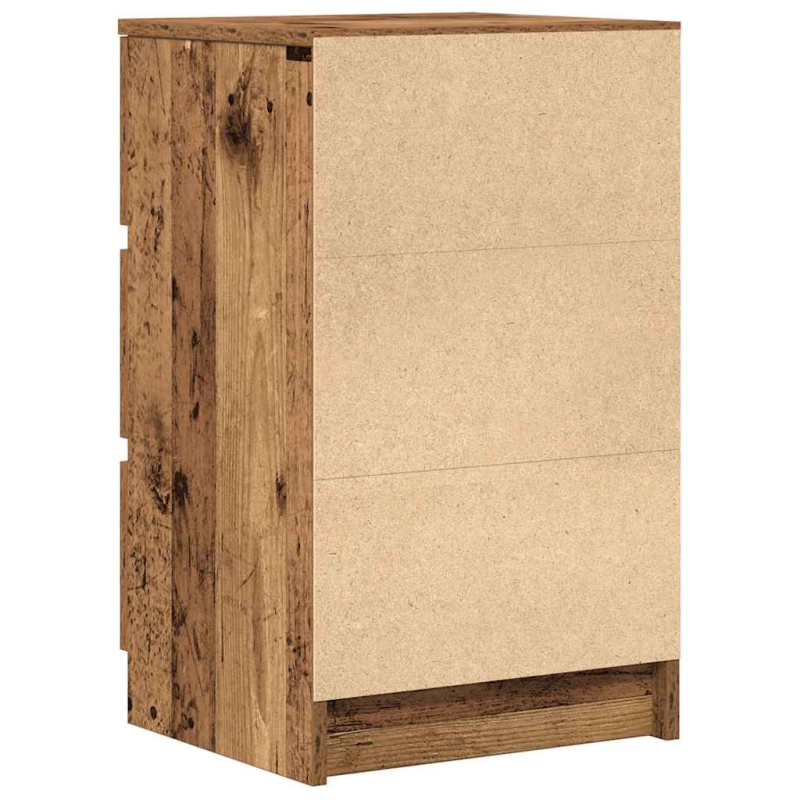 Nachttische mit 3 Schubladen 2 Stk. Altholz-Optik 39x35x65 cm