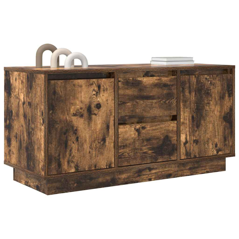 TV-Schrank mit LED-Leuchten Räuchereiche 100x41x50 cm