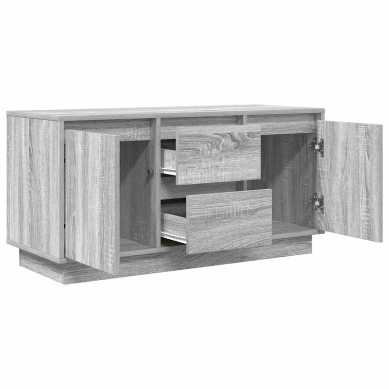 TV-Schrank mit LED-Leuchten Grau Sonoma 100x41x50 cm