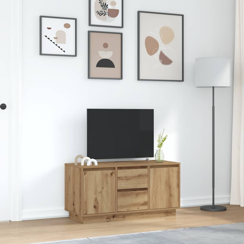 TV-Schrank mit LED-Leuchten Artisan-Eiche 100x41x50 cm