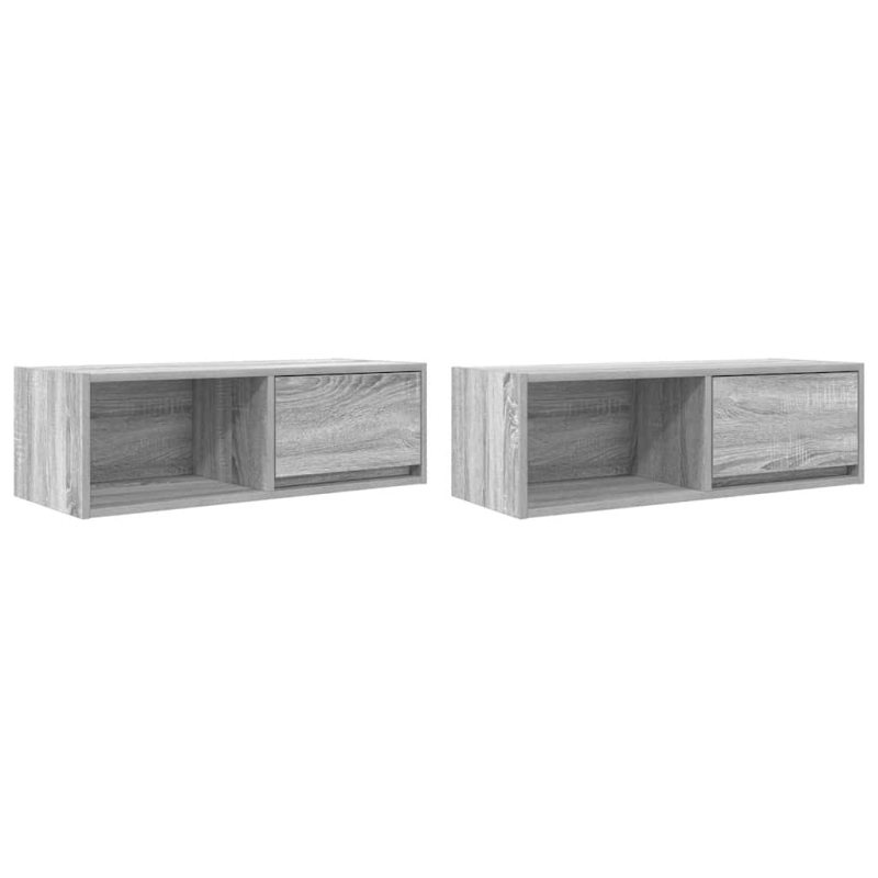 TV-Schränke 2 Stk. Grau Sonoma 80x31x25,5 cm Holzwerkstoff