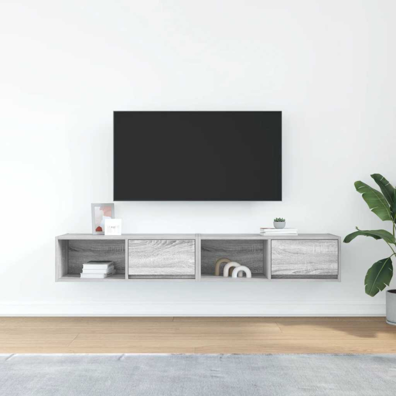 TV-Schränke 2 Stk. Grau Sonoma 80x31x25,5 cm Holzwerkstoff