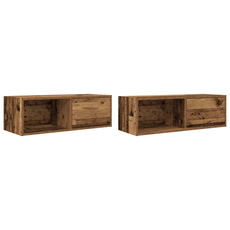 TV-Schränke 2 Stk. Altholz-Optik 80x31x25,5 cm Holzwerkstoff