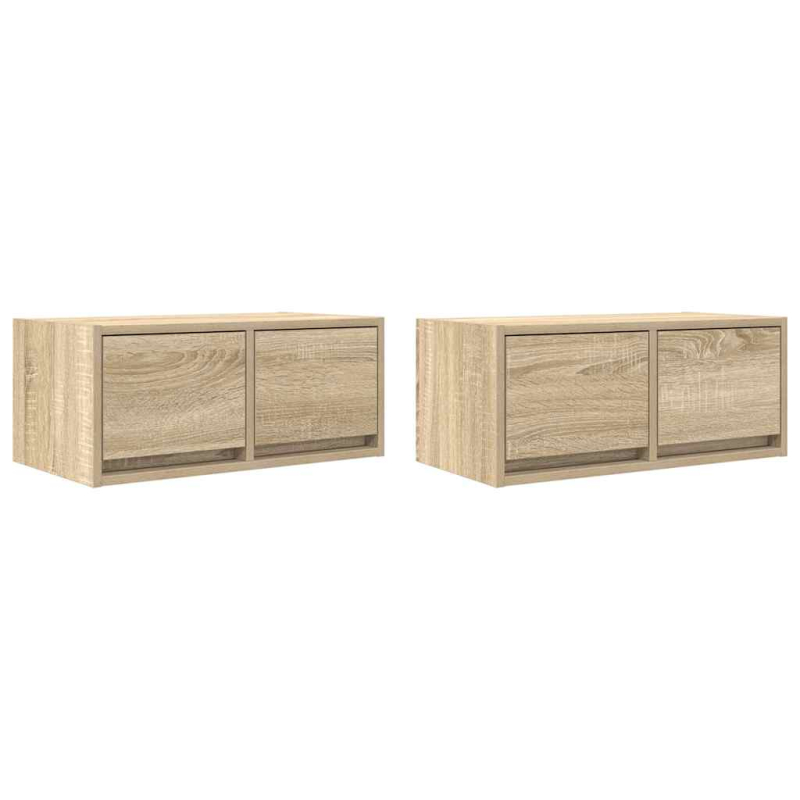 TV-Schränke 2 Stk. Sonoma-Eiche 60x31x25,5 cm Holzwerkstoff