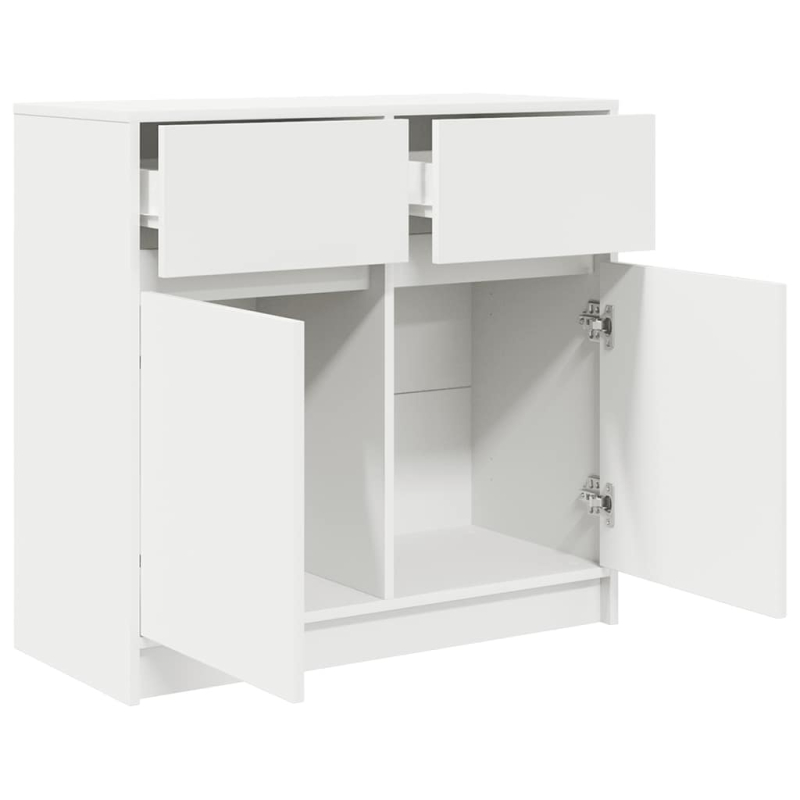 Sideboard mit Schublade Weiß 80x34x76 cm Holzwerkstoff