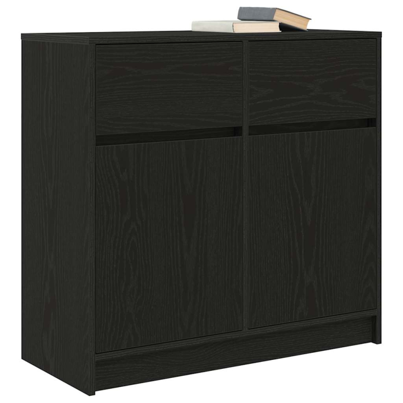 Sideboard mit Schublade Schwarz Eichen-Optik 80x34x76 cm