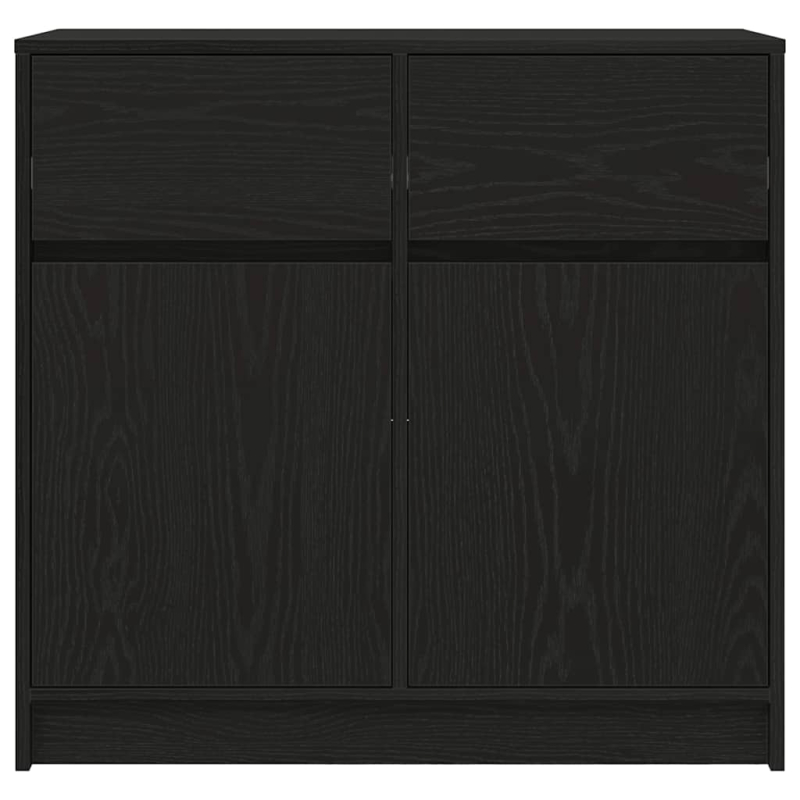 Sideboard mit Schublade Schwarz Eichen-Optik 80x34x76 cm