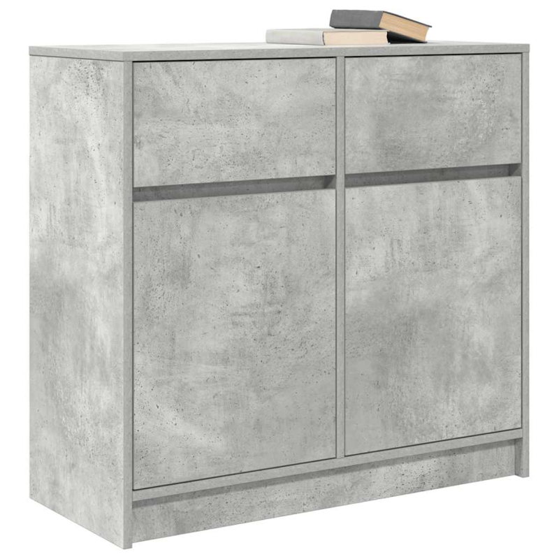 Sideboard mit Schublade Betongrau 80x34x76 cm Holzwerkstoff