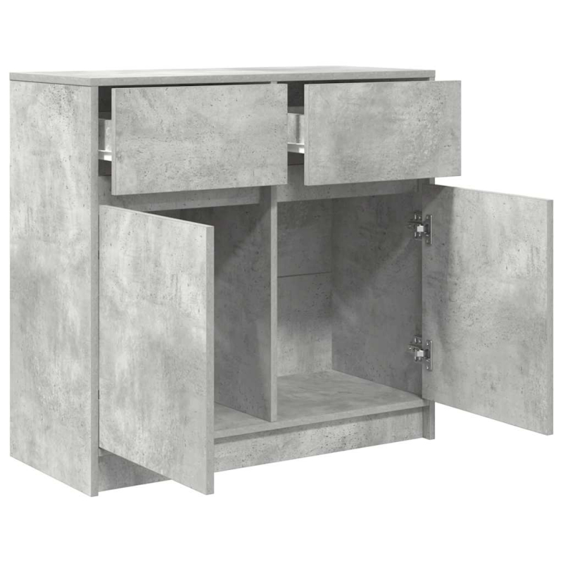 Sideboard mit Schublade Betongrau 80x34x76 cm Holzwerkstoff