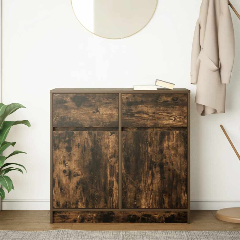 Sideboard mit Schublade Räuchereiche 80x34x76 cm Holzwerkstoff