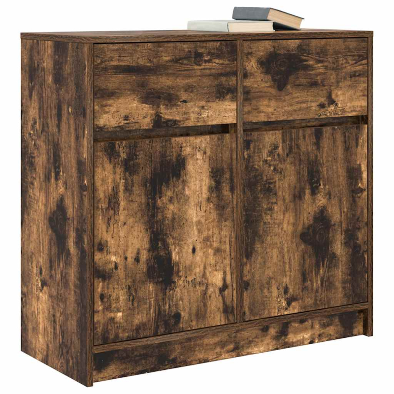 Sideboard mit Schublade Räuchereiche 80x34x76 cm Holzwerkstoff