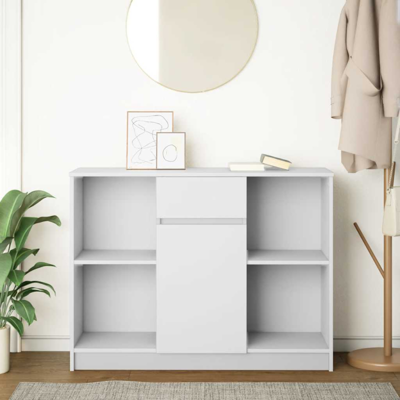 Sideboard mit Schublade Weiß 101x35x76 cm Holzwerkstoff