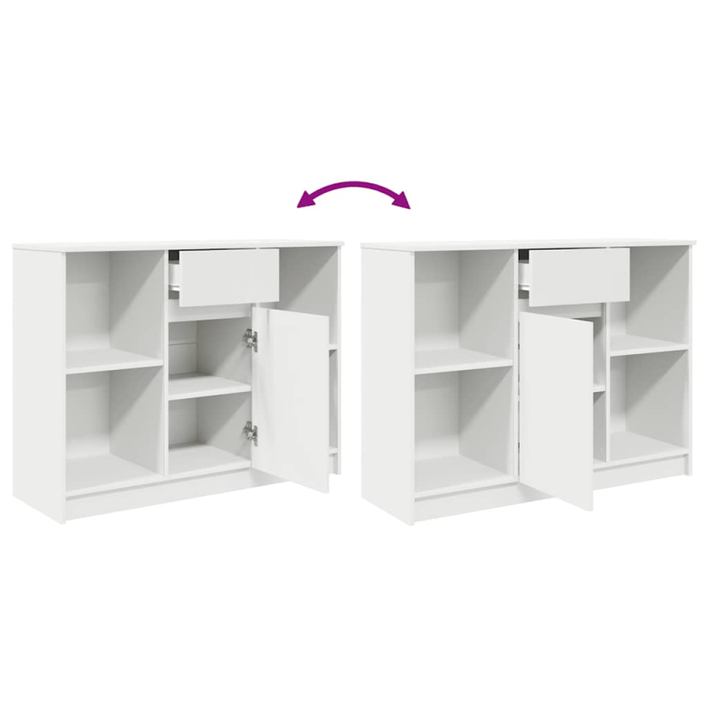 Sideboard mit Schublade Weiß 101x35x76 cm Holzwerkstoff