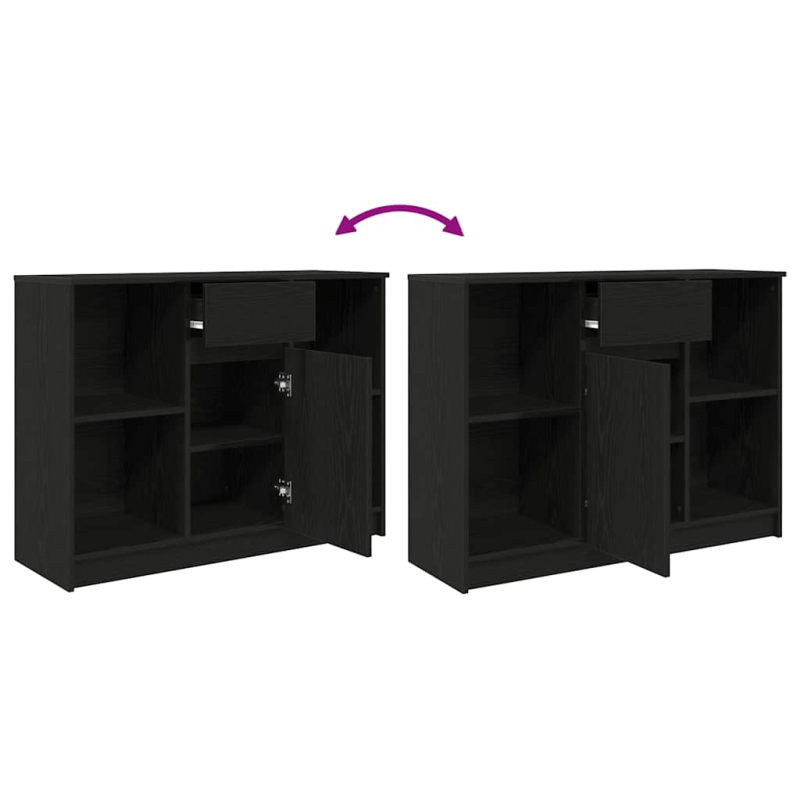 Sideboard mit Schublade Schwarz Eichen-Optik 101x35x76 cm