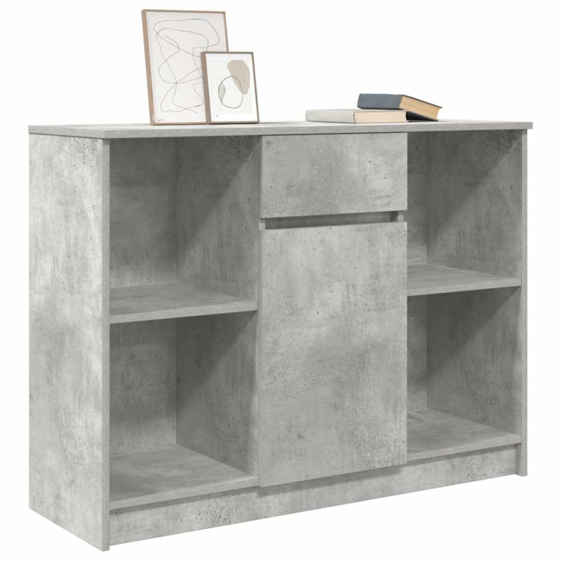 Sideboard mit Schublade Betongrau 101x35x76 cm Holzwerkstoff