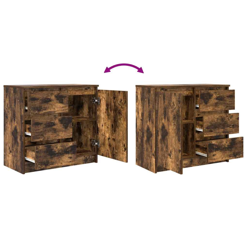 Sideboard mit Schublade Räuchereiche 71x35x65 cm Holzwerkstoff