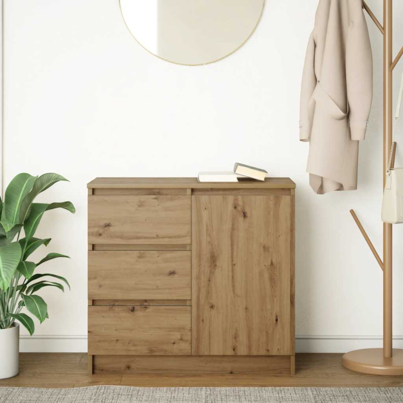 Sideboard mit Schublade Artisan-Eiche 71x35x65 cm Holzwerkstoff