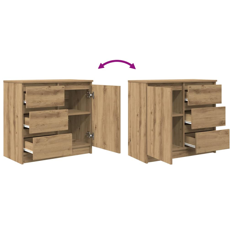 Sideboard mit Schublade Artisan-Eiche 71x35x65 cm Holzwerkstoff