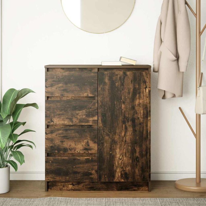 Sideboard mit Schubladen Räuchereiche 71x35x84 cm Holzwerkstoff
