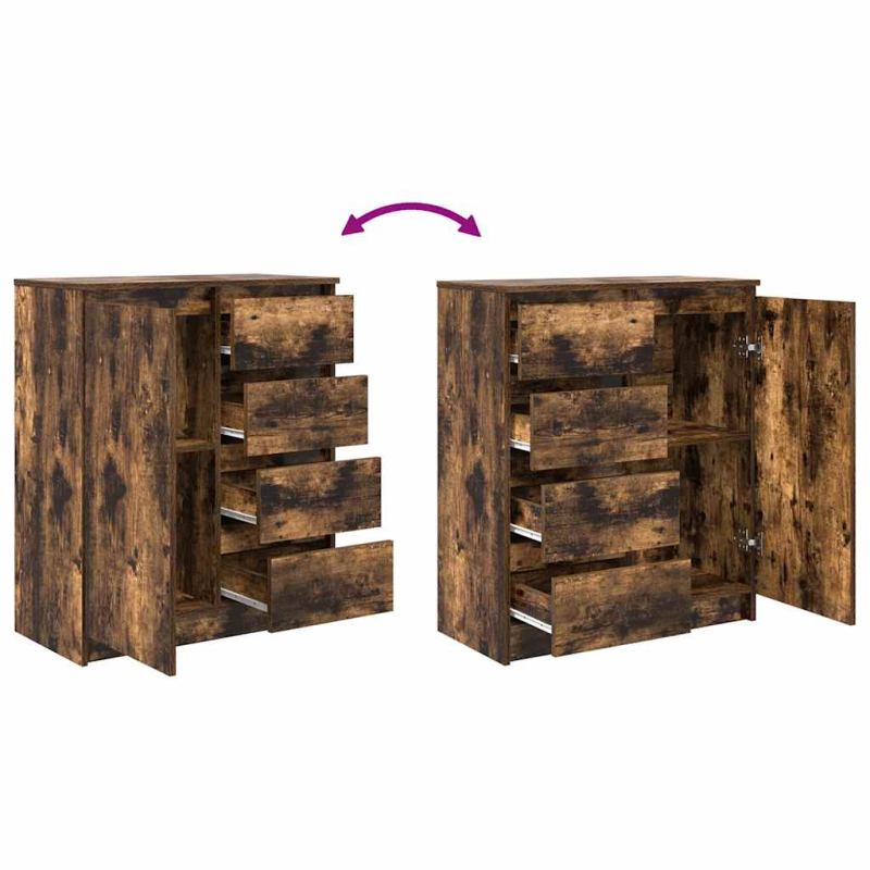 Sideboard mit Schubladen Räuchereiche 71x35x84 cm Holzwerkstoff