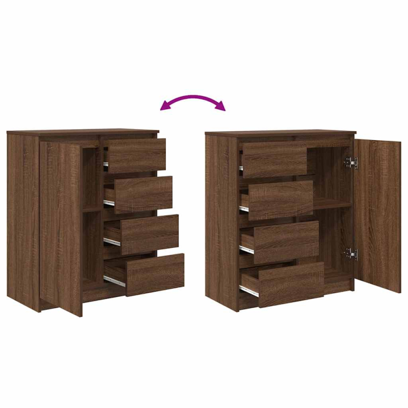 Sideboard mit Schubladen Braun Eichen-Optik 71x35x84 cm