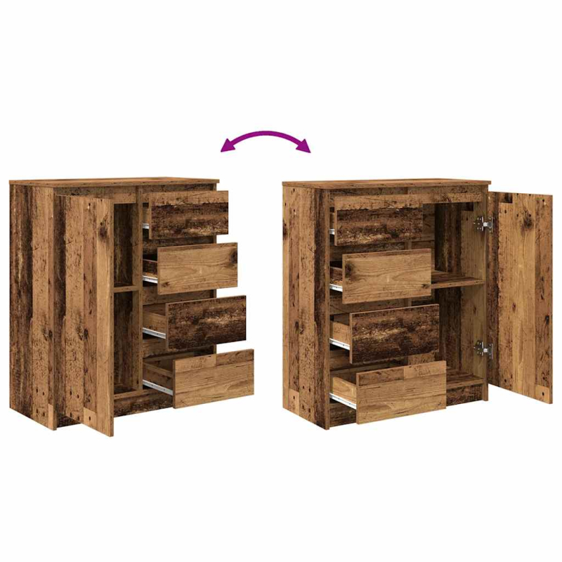 Sideboard mit Schubladen Altholz-Optik 71x35x84cm Holzwerkstoff