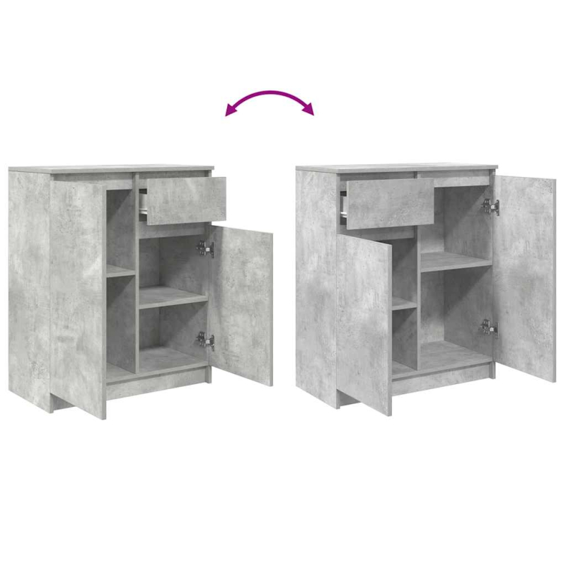 Sideboard mit Schublade Betongrau 71x35x84 cm Holzwerkstoff