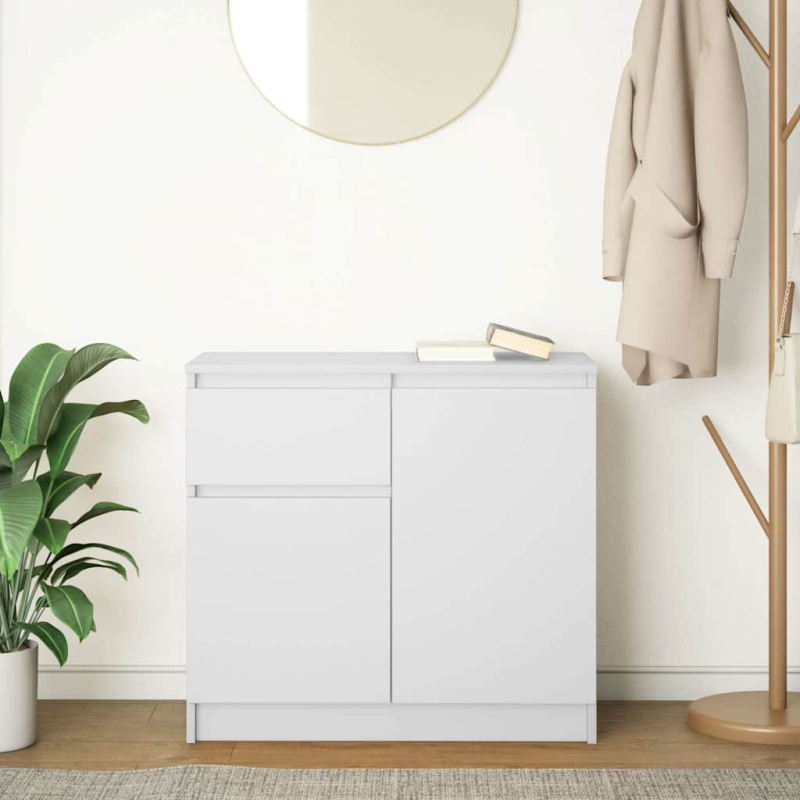 Sideboard mit Schublade Weiß 71x35x65 cm Holzwerkstoff