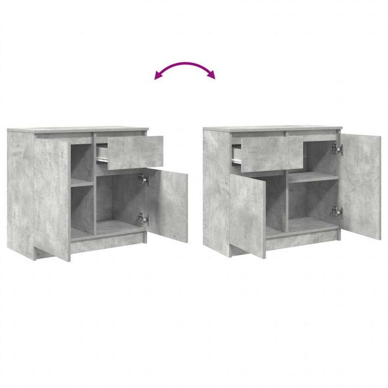 Sideboard mit Schublade Betongrau 71x35x65 cm Holzwerkstoff