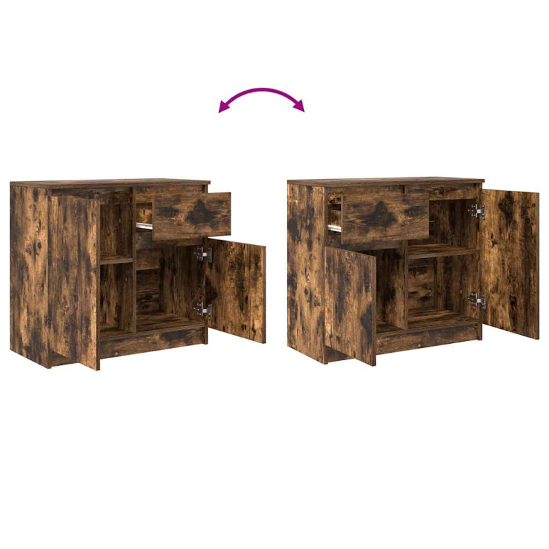 Sideboard mit Schublade Räuchereiche 71x35x65 cm Holzwerkstoff