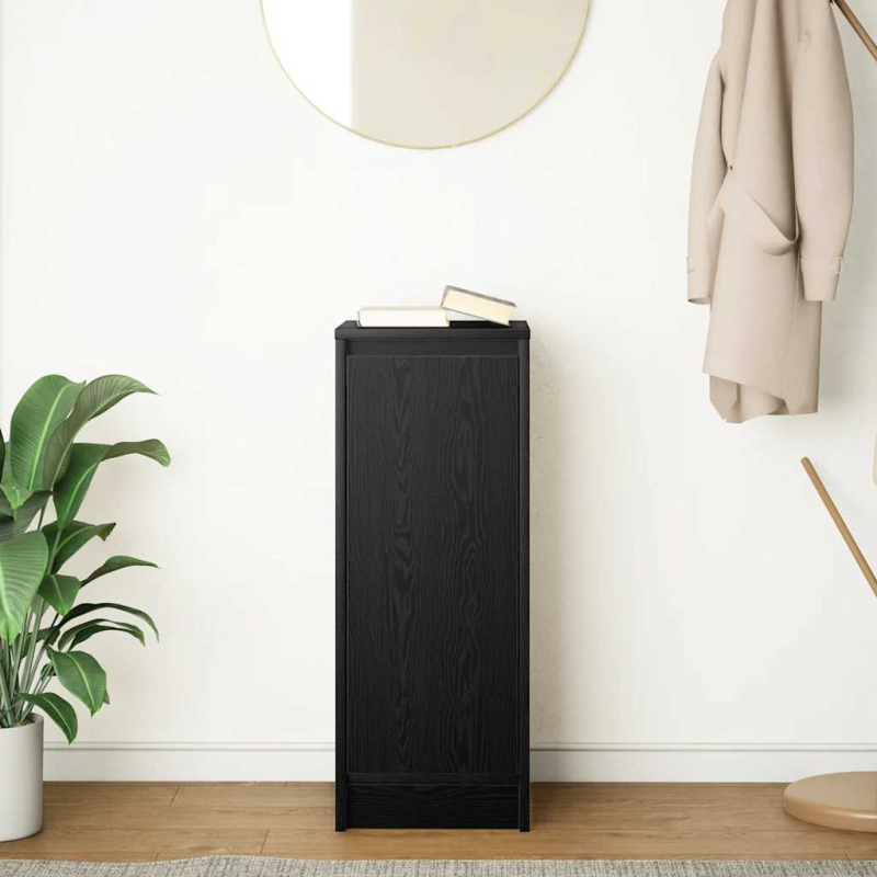 Sideboard Schwarz Eichen-Optik 29,5x34x76 cm Holzwerkstoff