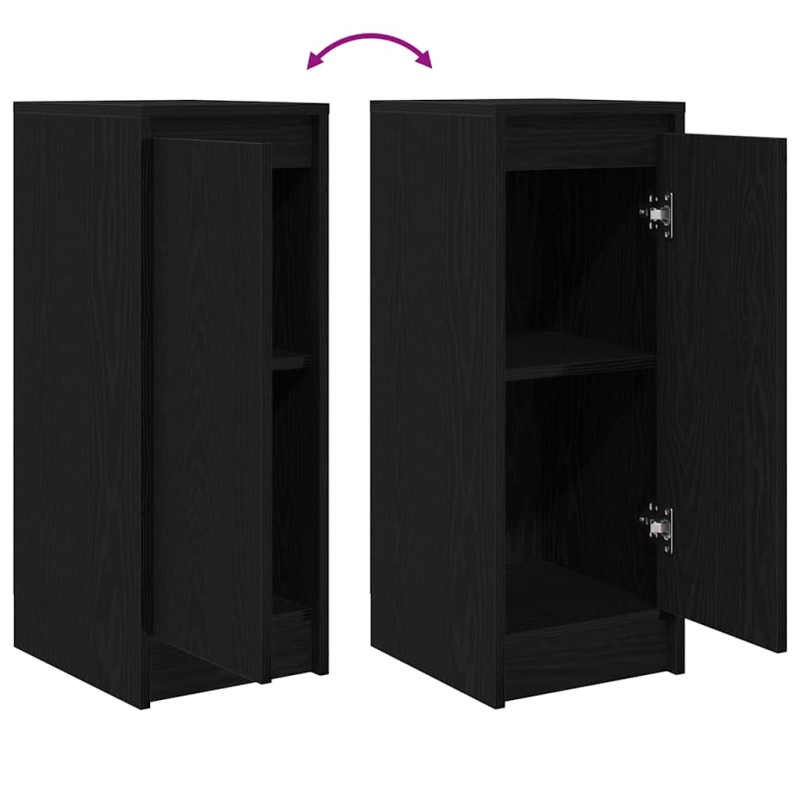 Sideboard Schwarz Eichen-Optik 29,5x34x76 cm Holzwerkstoff