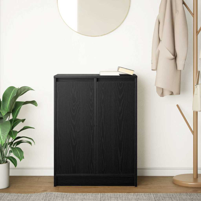 Sideboard Schwarz Eichen-Optik 57x34x76 cm Holzwerkstoff