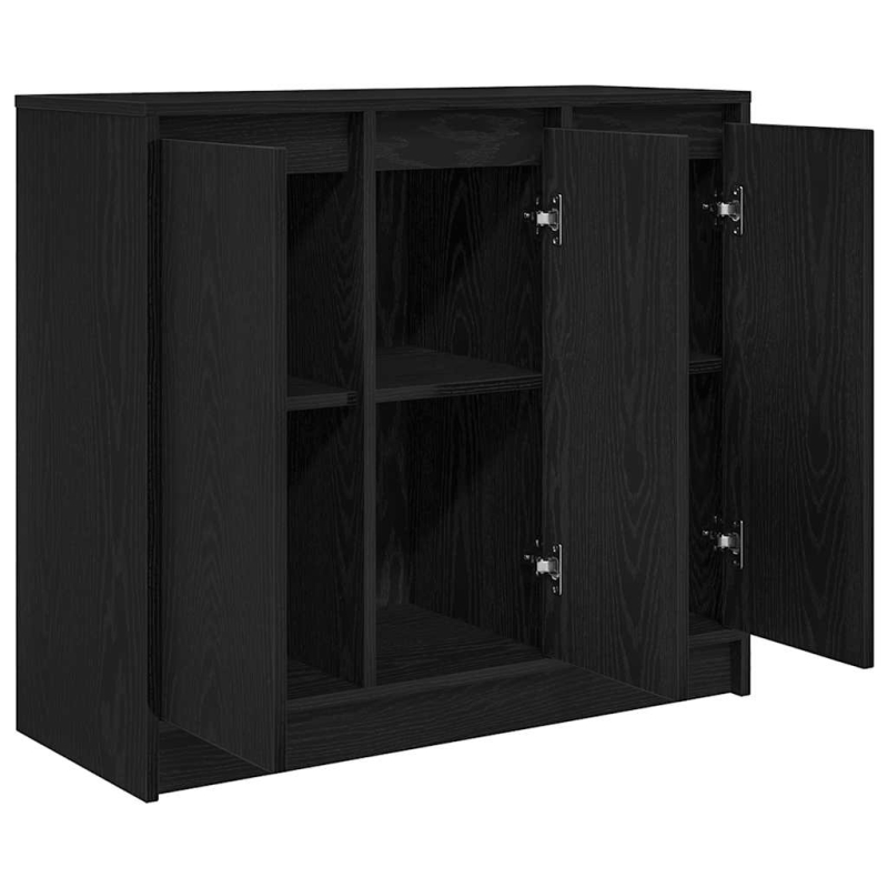 Sideboard Schwarz Eichen-Optik 85x34x76 cm Holzwerkstoff