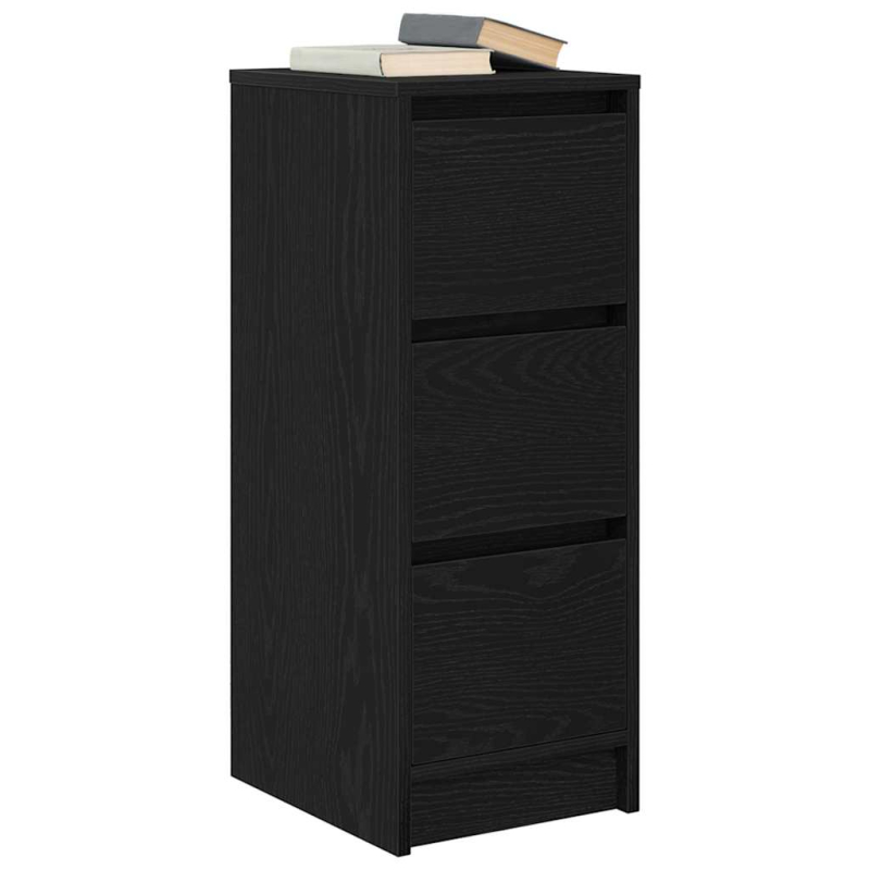Sideboard Schwarz Eichen-Optik 29,5x34x76 cm Holzwerkstoff