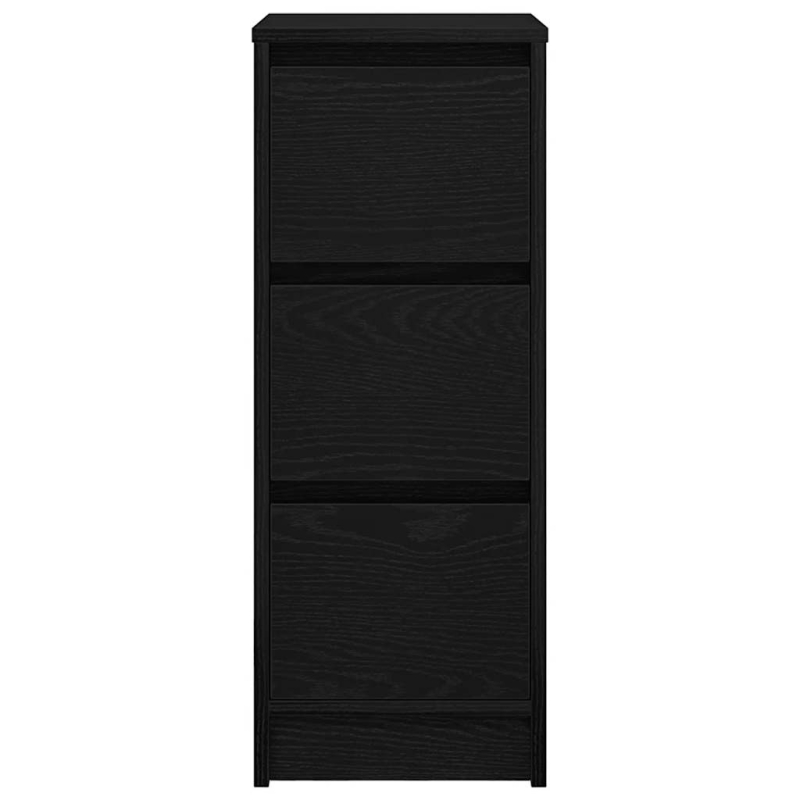 Sideboard Schwarz Eichen-Optik 29,5x34x76 cm Holzwerkstoff