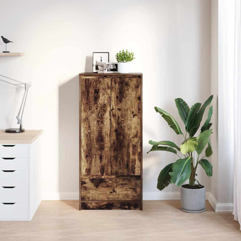 Schrank mit Schublade Räuchereiche 55,5x34x119,5 cm