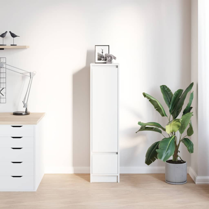 Highboard Weiß 29,5x34x119,5 cm Holzwerkstoff