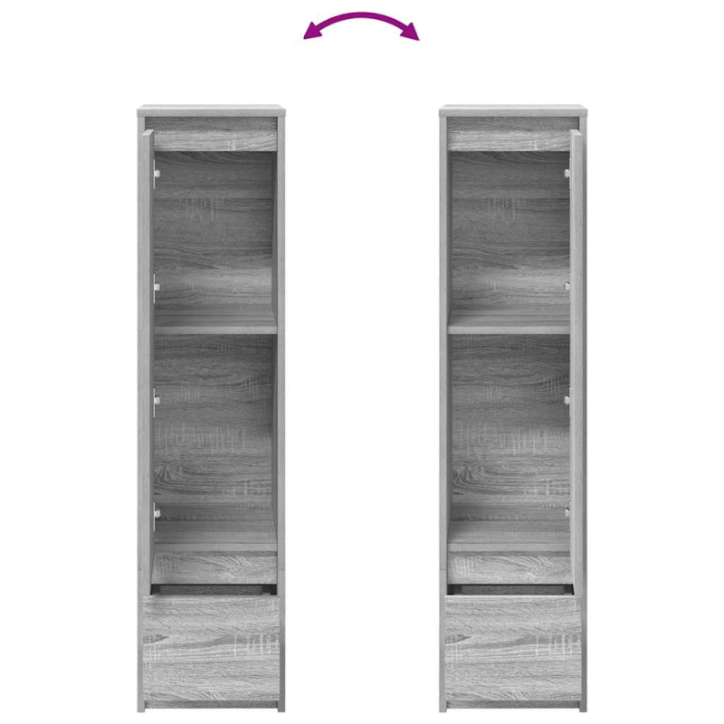 Highboard Grau Sonoma 29,5x34x119,5 cm Holzwerkstoff